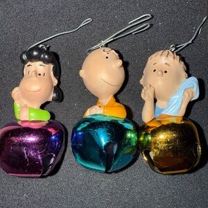 Peanuts Jingle Buddies Holiday Ornaments with Purple, Blue, and Gold Bells